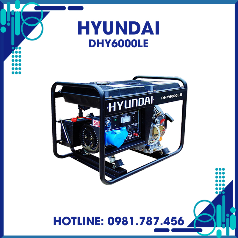 Máy Phát Điện 5KW Chạy Dầu Hyundai DHY6000LE 6 Máy Phát Điện 5KW Chạy Dầu Hyundai DHY6000LE