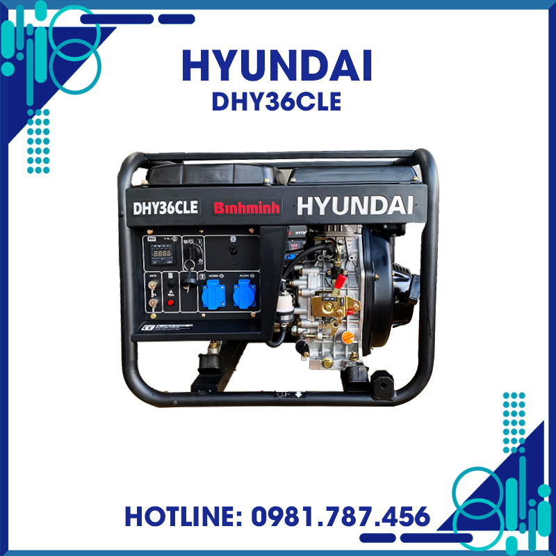 Máy Phát Điện 3KW Chạy Dầu Hyundai DHY36CLE 6 Máy Phát Điện 3KW Chạy Dầu Hyundai DHY36CLE