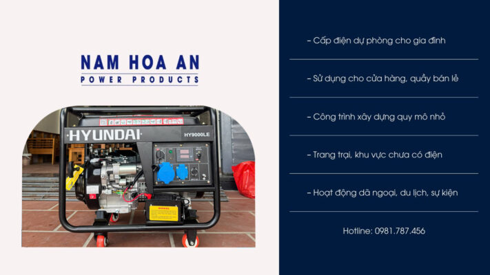Máy phát điện 6KW chạy xăng Hyundai HY9000LE 15 Máy phát điện chạy xăng Hyundai HY900LE