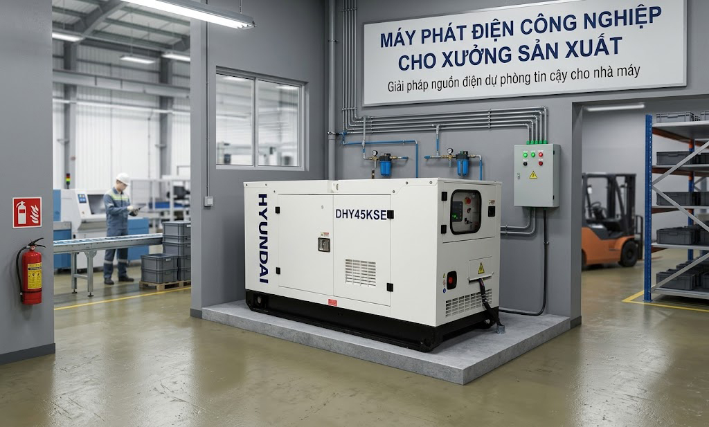 Máy phát điện công nghiệp cho xưởng sản xuất